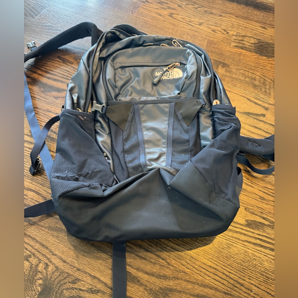 The North Face Navy and Rose Gold  Backpack